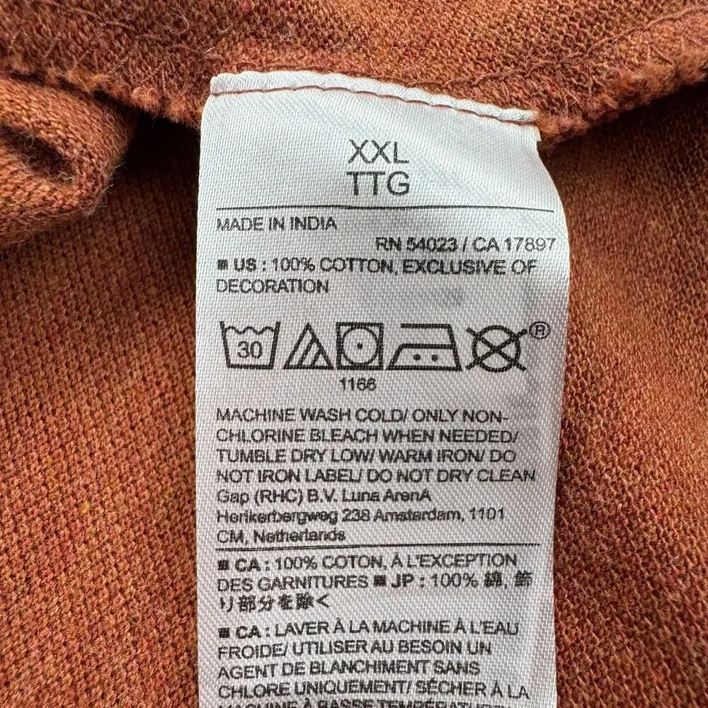 Banana Republic Polo Shirt XXL Pique Cotton Rust Preppy Normcore Classic Casual